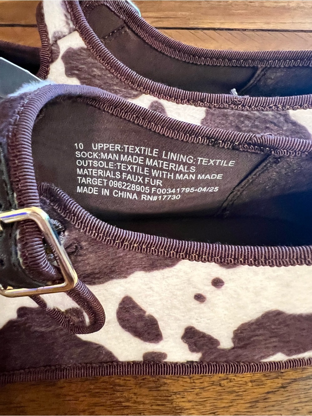 NWT Universal Thread Brown Cow Print Mary Jane Flats Size 10 - Picture 5 of 11